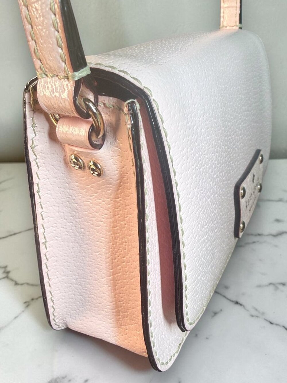 Kate Spade Wellesley Fynn "Ballet Slipper Pink" Leather Crossbody Bag - Picture 4 of 13